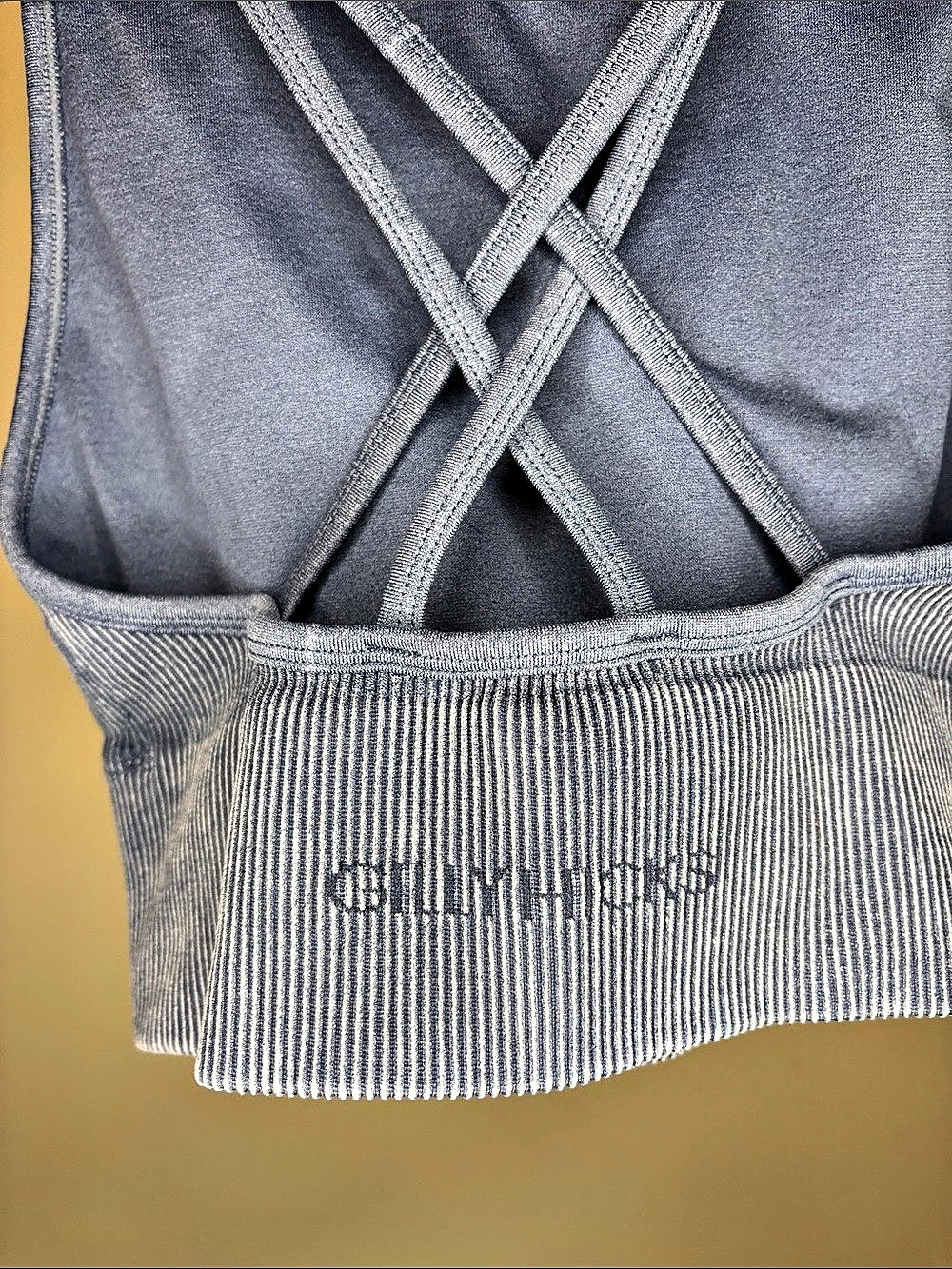 Gilly Hicks Active Recharge Ribbed Plunge Tank Blue - Picture 3 of 4